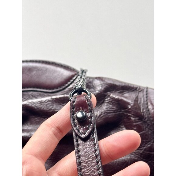 ALEXANDER MCQUEEN Oxblood Maroon Patent Leather Shoulder Bag Purse - Picture 9 of 16